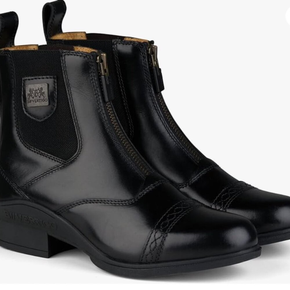B Vertigo soft leather, zip front, equestrian boots.